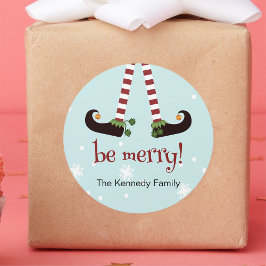 Elf-rundans julpåsar runt klistermärke