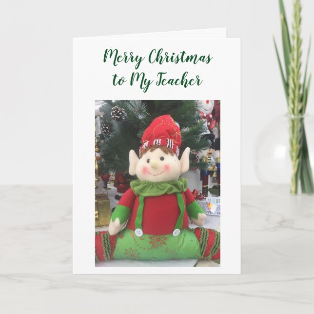 ELF SÄGER "GOD JUL TILL MIN LÄRARE" HELGKORT (Framsida)
