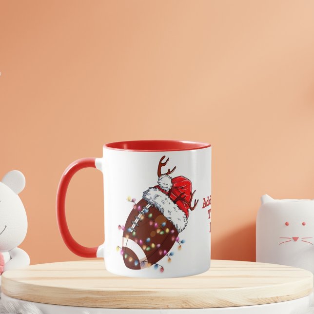 ELF Santa Hat-julljus, amerikansk fotbollsmatch Mugg (Skapare uppladdad)