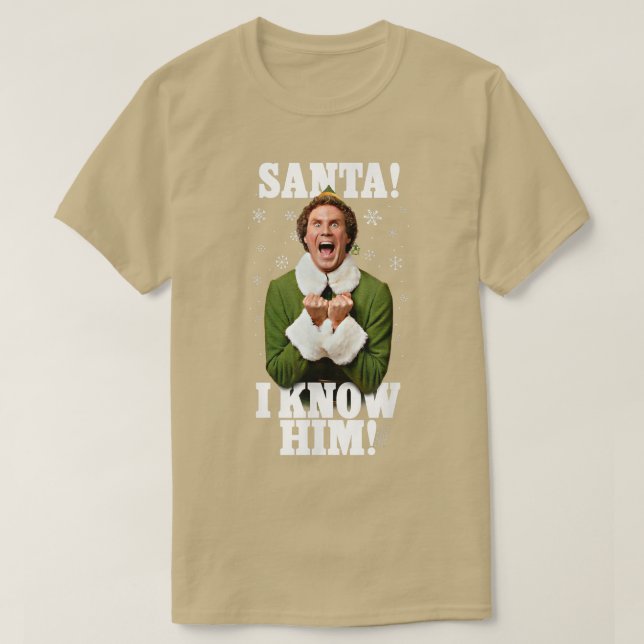 Elf Santa I Know Him T Shirt (Design framsida)