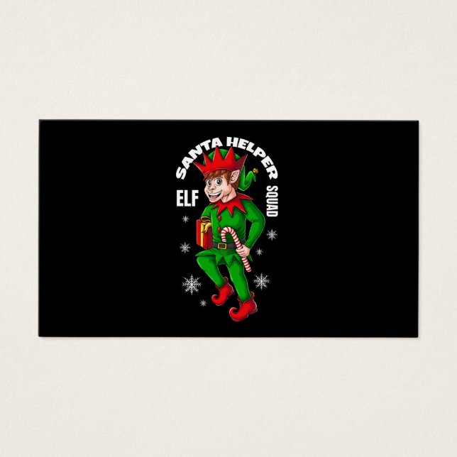 elf Santa per presentbox Visitkort (Framsidan)