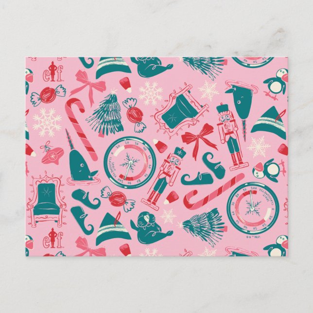 Elf Semester Ram Icon Mönster Helg Vykort (Framsida)