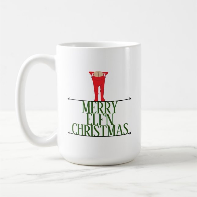 Elf Shenanigans Corporate jul Kaffemugg (Vänster)