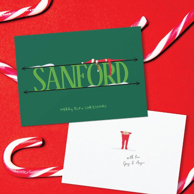 Elf Shenanigans Namn skriver under Hunter Grönt ju Julkort (Skapare uppladdad)