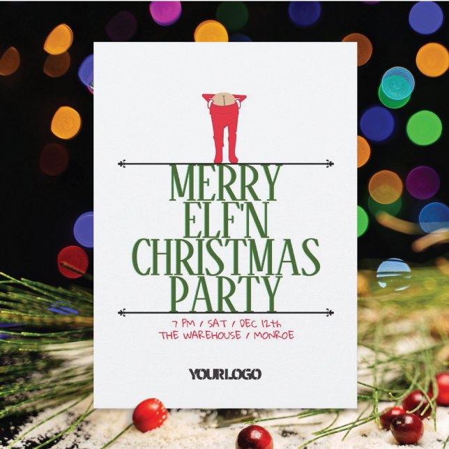 Elf Shenanigans Office jul Party Inbjudningar (Skapare uppladdad)
