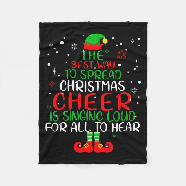 Elf Shirt The Way To Spread Christmas Cheer Boys M Fleecefilt (Framsidan)
