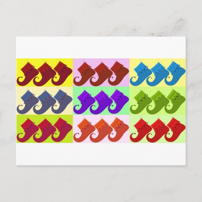 Elf Shoe Pop Art Vykort (Framsida)