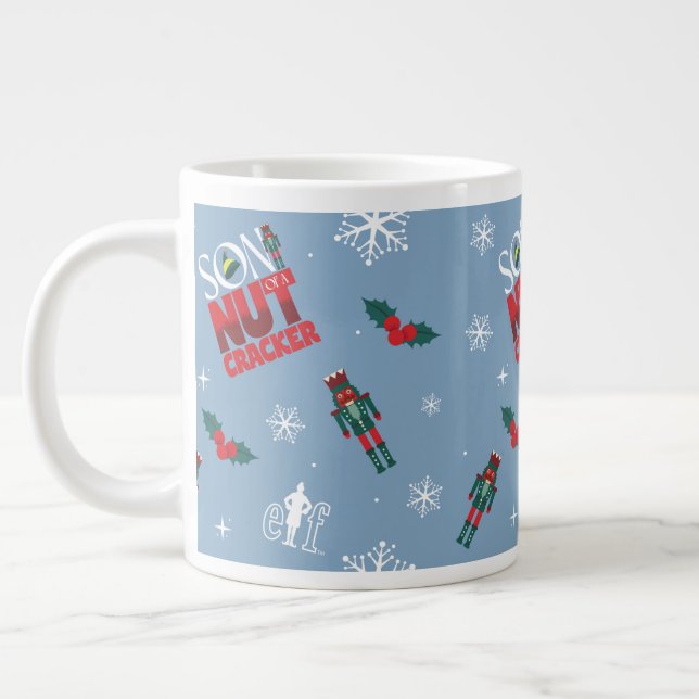 Elf "Son till Nutcracker" Winter Mönster Jumbo Mugg (Vänster)
