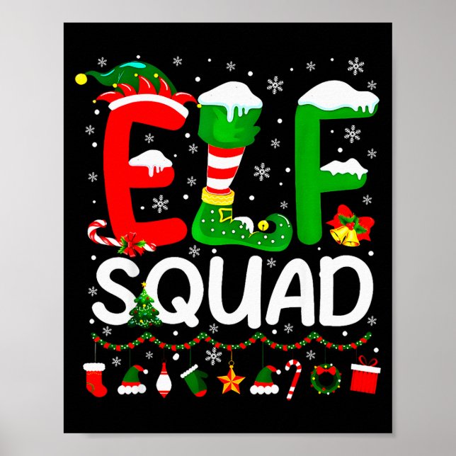 Elf Squad Christmas Family Matching Xmas Elf Pajam Poster (Framsidan)