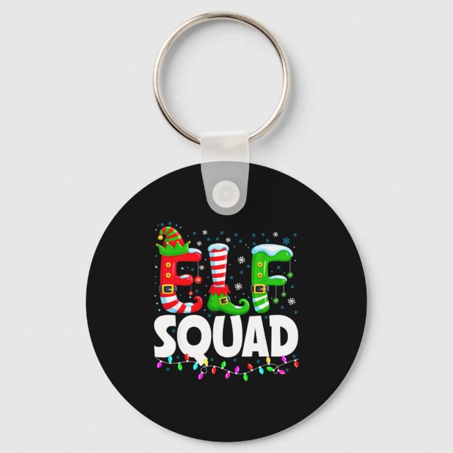 Elf Squad Christmas Family Matching Xmas Pajamas  Nyckelring (Framsida)