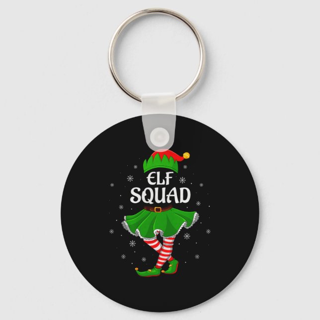 Elf Squad Christmas Matching Family Girls Women El Nyckelring (Framsida)