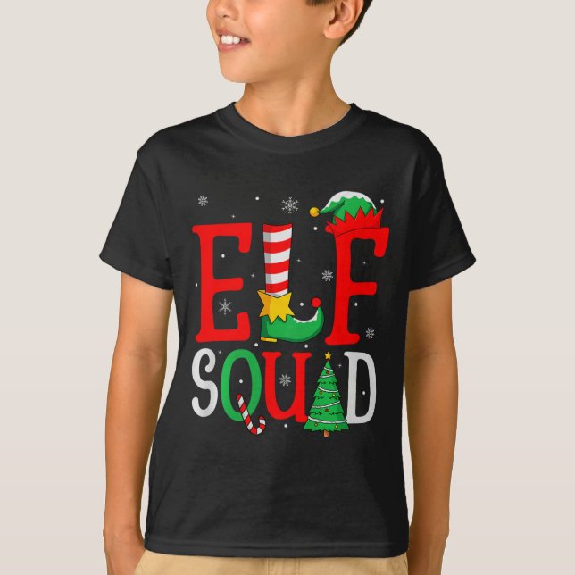 Elf Squad Christmas Matching Family Group Elf Xmas T Shirt (Framsida)