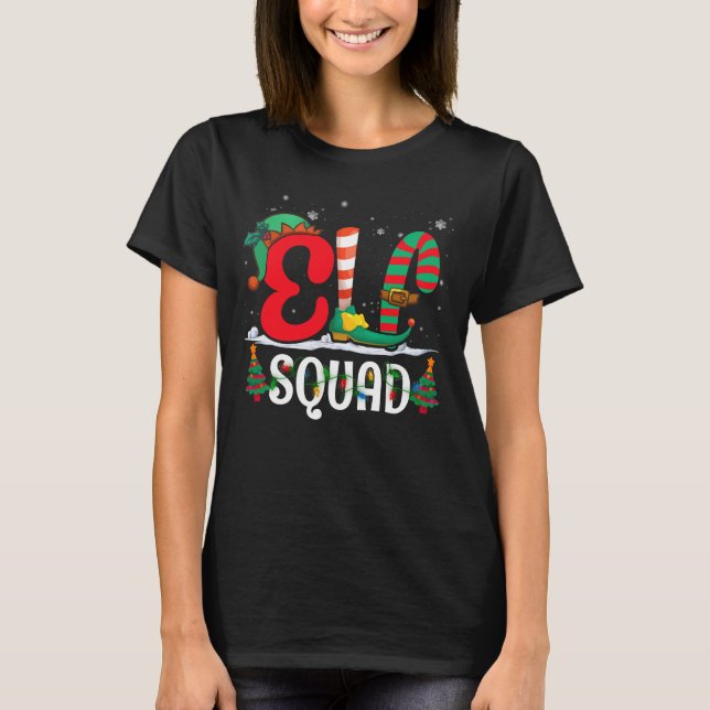 Elf Squad Christmas Matching Family T Shirt (Framsida)