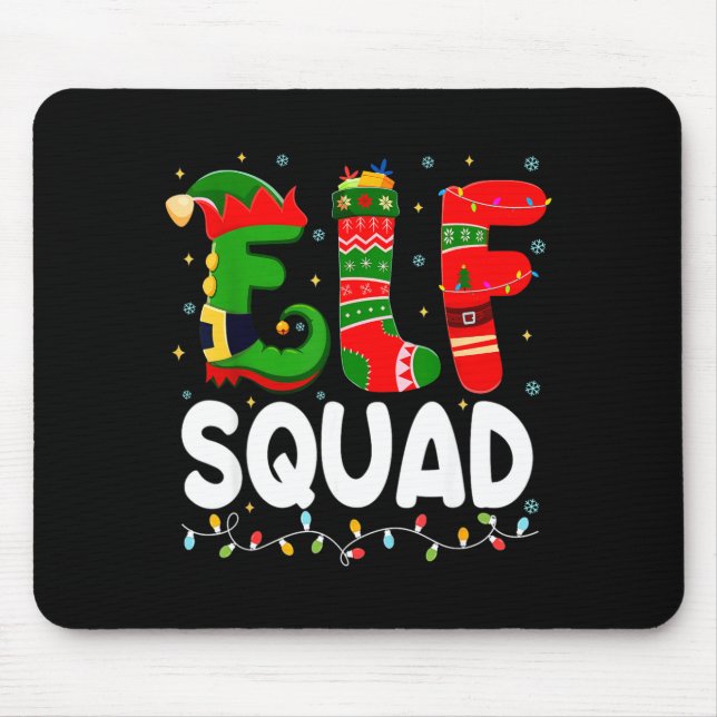 Elf Squad Family Christmas Matching Pajamas Xmas T Musmatta (Framsidan)