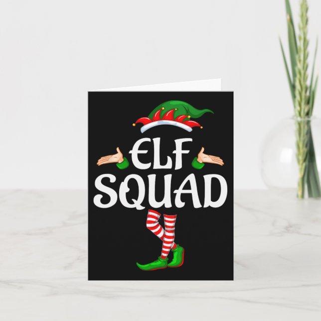 Elf Squad Family Matching Group jul 1 Kort (Framsida)