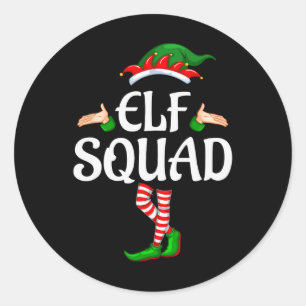 Elf Squad Family Matching Group jul 1 Runt Klistermärke