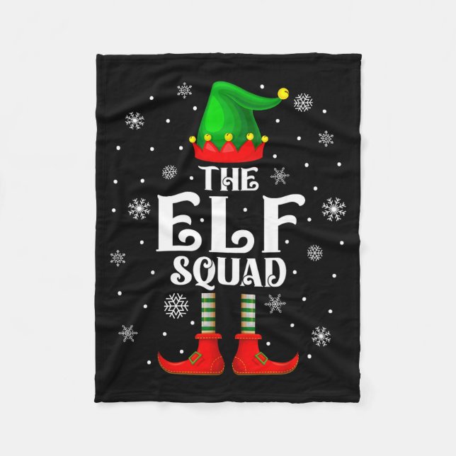 Elf Squad Family Matching Xmas Funny Christmas Vib Fleecefilt (Framsidan)