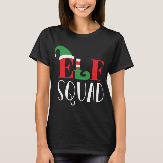 Elf Squad Funny Christmas Matching Top T Shirt (Framsida)