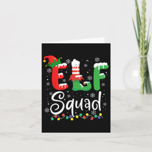 Elf Squad Funny Elf-familjens julmatchning Paja Kort