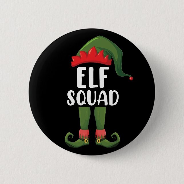 Elf Squad Funny Family Matchande jul Knapp (Framsida)