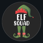 Elf Squad Funny Family Matchande jul Runt Klistermärke<br><div class="desc">Elf Squad Funny Family Matchande jul</div>