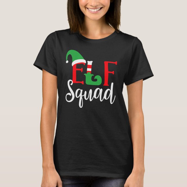 Elf Squad Funny julmatchning Top Bevalt D T Shirt (Framsida)