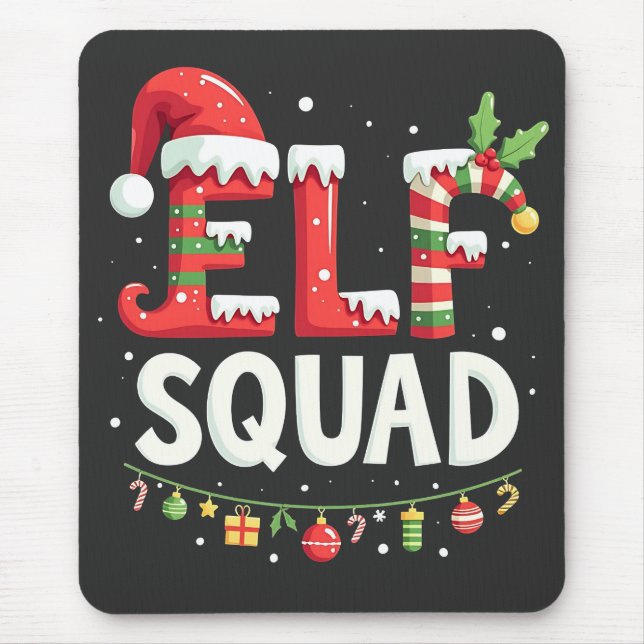 Elf Squad Funny matchande julutfall Musmatta (Framsidan)