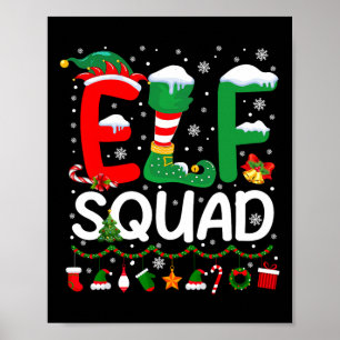 Elf Squad jul-familjen Matching Pajamas Kids F Poster