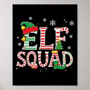 Elf Squad jul-familjen Matching Pajamas Kids F Poster