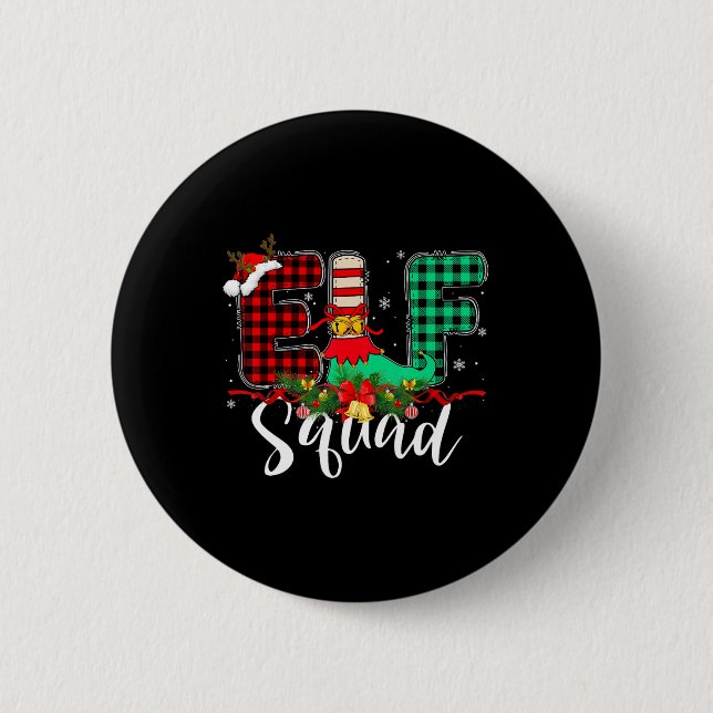 Elf Squad julfamilj Group Matching Santa Xm Knapp (Framsida)