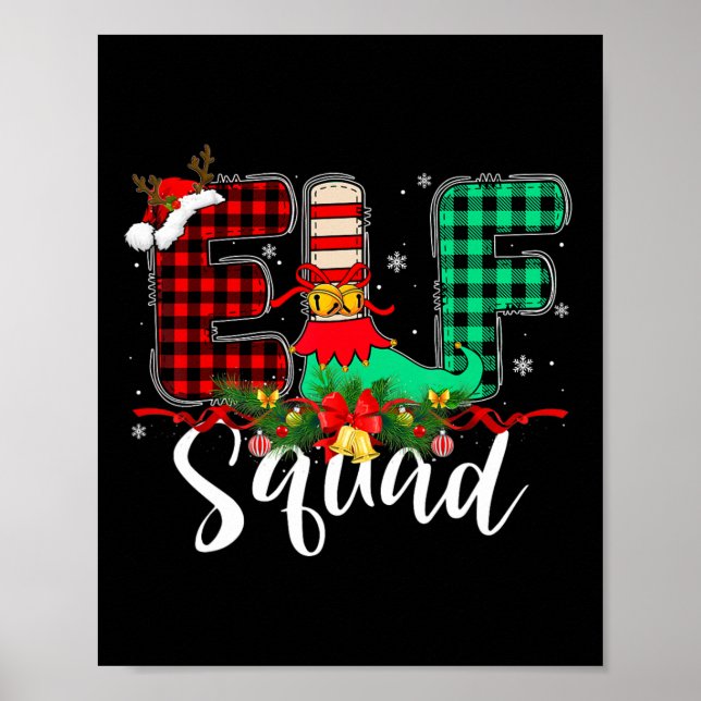 Elf Squad julfamilj Group Matching Santa Xm Poster (Framsidan)