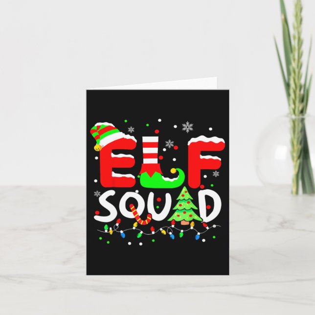 Elf Squad julmatchning Familj Småbarn Boy Gi Kort (Framsida)