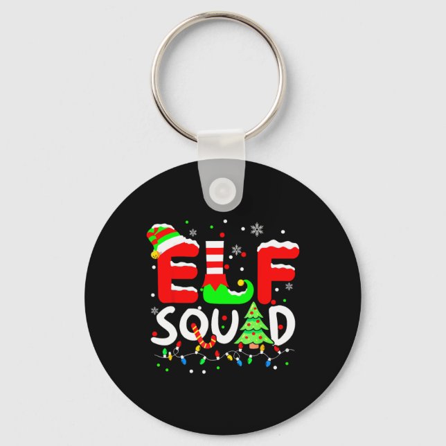 Elf Squad julmatchning Familj Småbarn Boy Gi Nyckelring (Framsida)