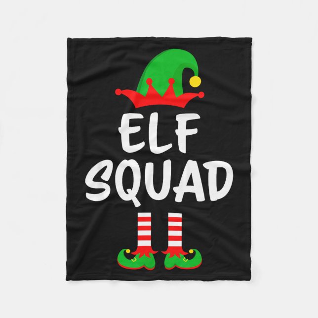 Elf Squad Matching Family Christmas  Fleecefilt (Framsidan)