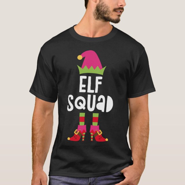 Elf Squad Matching Julventil T Shirt (Framsida)