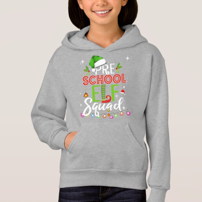 Elf Squad Pre School-jullärare T Shirt (Framsida)
