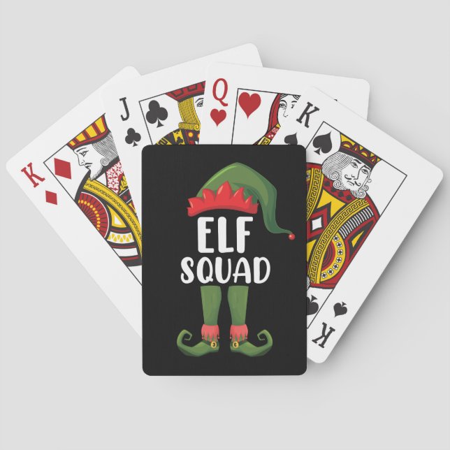 Elf Squad Rolig Familj Matchande Jul  Casinokort (Baksidan)