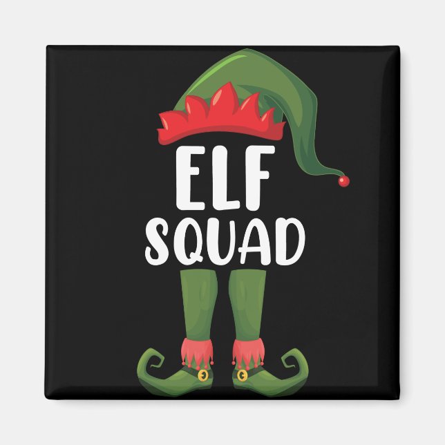 Elf Squad Rolig Familj Matchande Jul  Magnet (Framsidan)