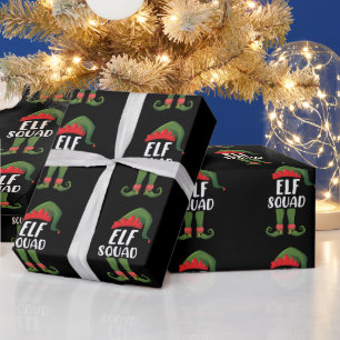Elf Squad Rolig Familj Matchande Jul Presentpapper