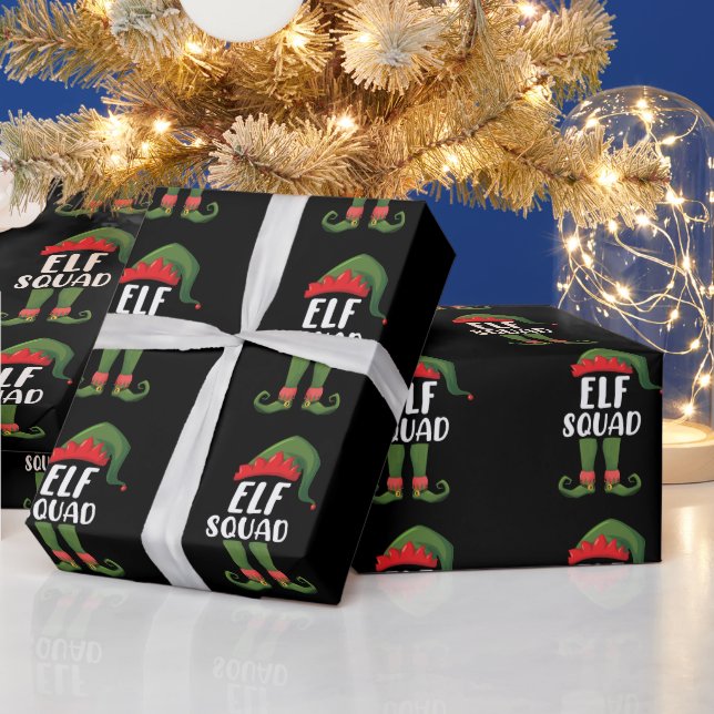 Elf Squad Rolig Familj Matchande Jul  Presentpapper (Helgdagar)