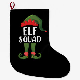 Elf Squad Rolig Familj Matchande Jul Stor Julstrumpa