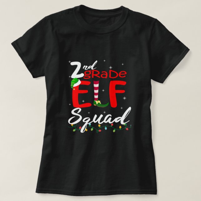 Elf Squad Second Klass jullärare Top Premi T Shirt (Design framsida)