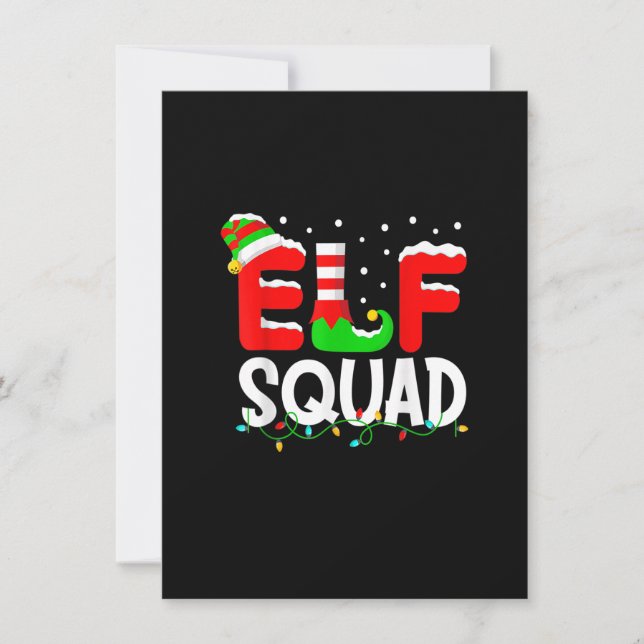 Elf Squad Shirt Funny Familjjulmatchning Pa Inbjudningar (Framsida)