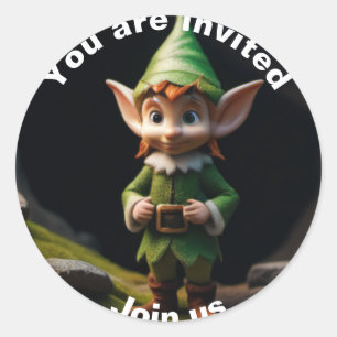 Elf Sticker Runt Klistermärke