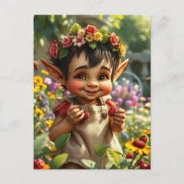 Elf Strawberry Vykort