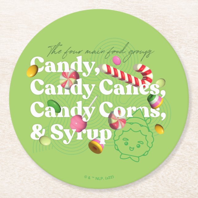 Elf the Movie | De fyra viktigaste livsmedelsgrupp Underlägg Papper Rund (Framsidan)