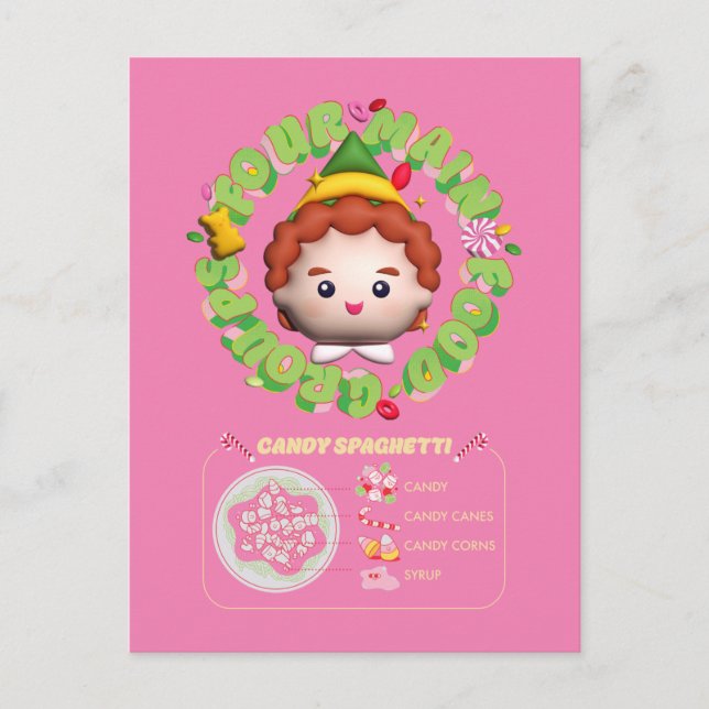 Elf the Movie | Fyra Huvudsakliga Matgrupper Vykort (Framsida)