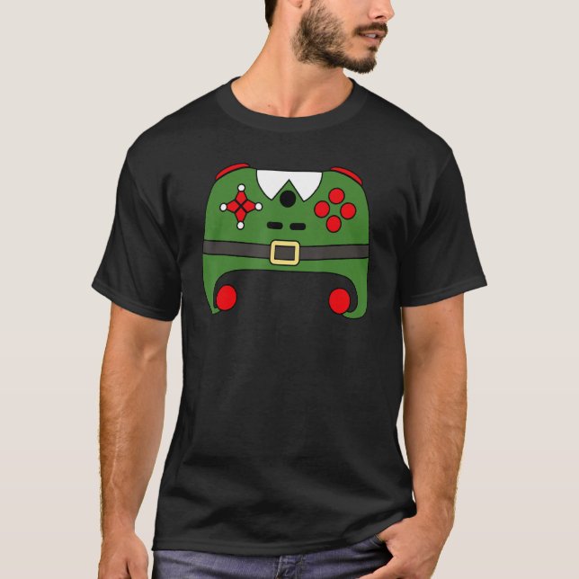 Elf Video Game Controller Funny Julspel L T Shirt (Framsida)