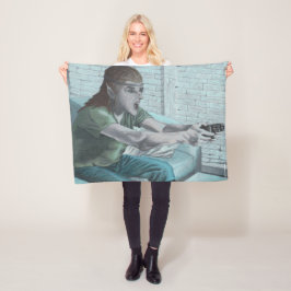 Elf Video Game Player Fantasy Art Fleece Blanket