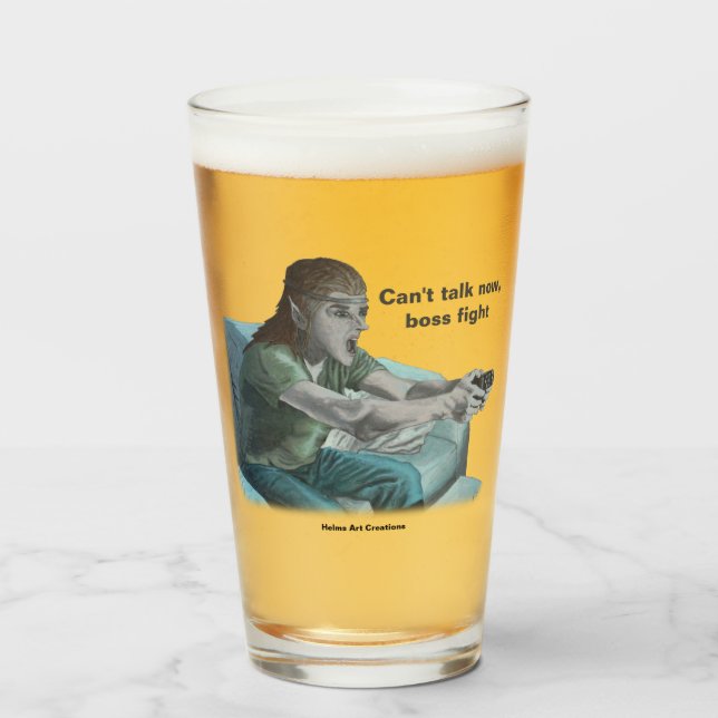 Elf Video Gamer Chef Fight Fantasy Art Glass Kopp (Framsida fylld)